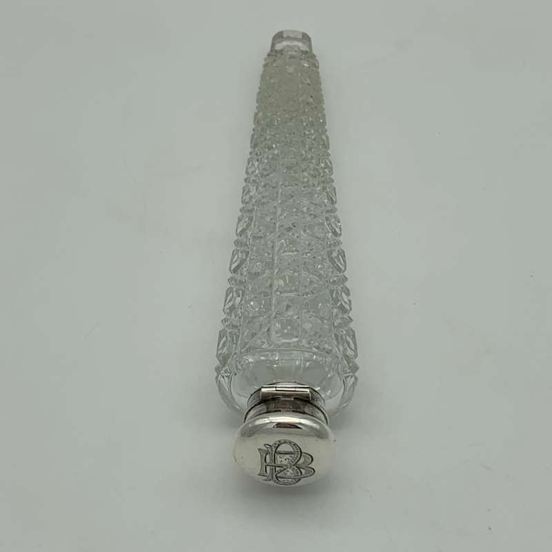 Lovely Antique Cut-Crystal `Lay-Down` Scent Bottle