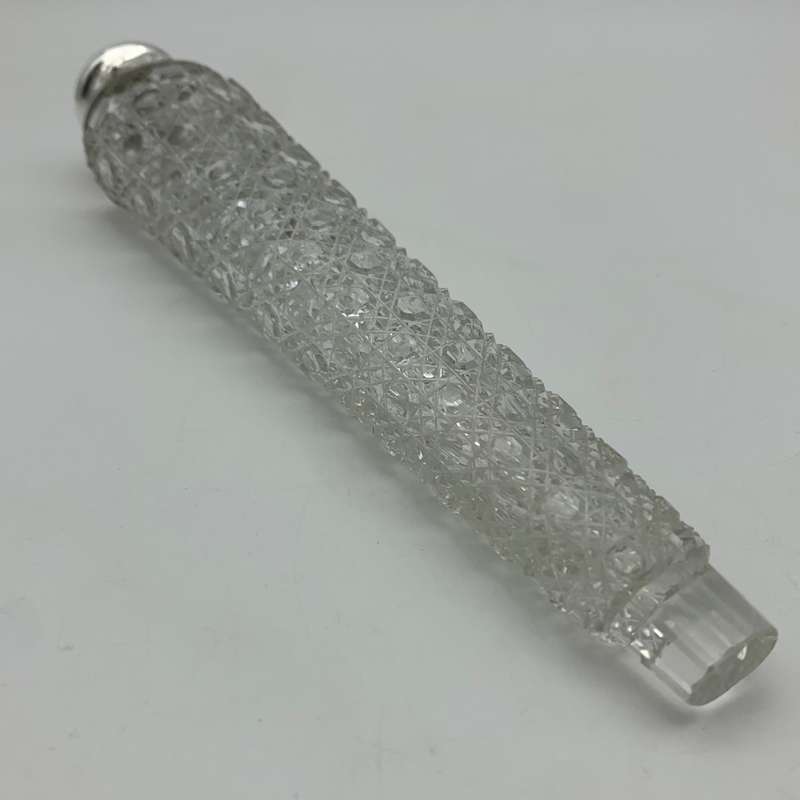 Lovely Antique Cut-Crystal `Lay-Down` Scent Bottle