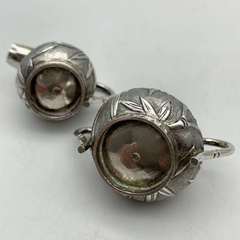 Antique Silver `Chinese Export` Miniature Tea Set (Wang Hing)