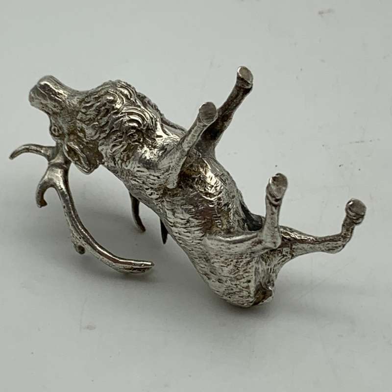 Antique Silver `Miniature` Stag Deer Figure (1902)