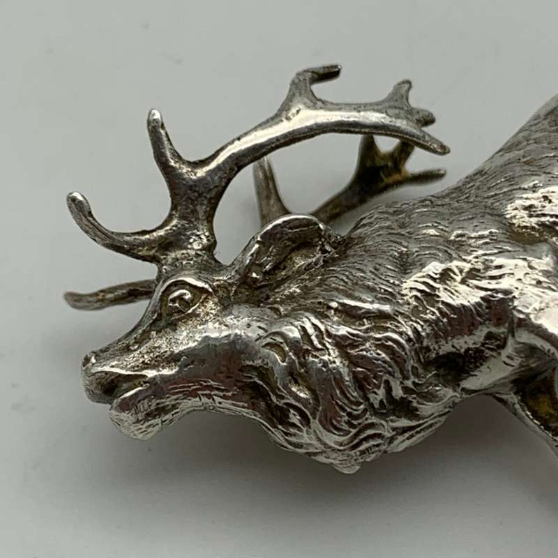 Antique Silver `Miniature` Stag Deer Figure (1902)