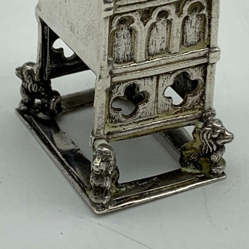 Antique Solid Silver Miniature `Coronation` Throne (1910)