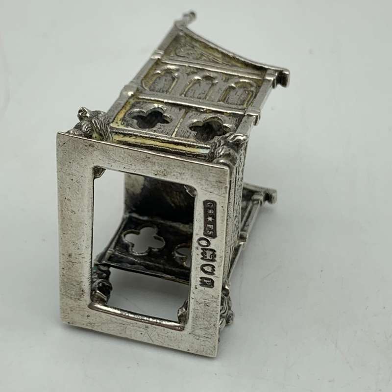Antique Solid Silver Miniature `Coronation` Throne (1910)