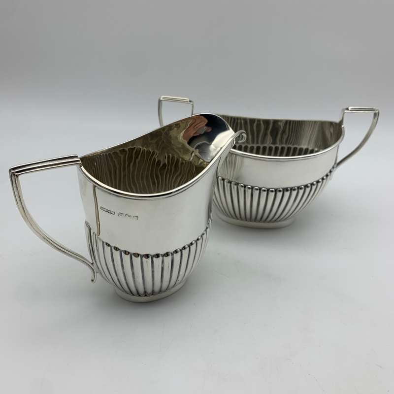 Solid Silver Antique Milk Jug & Sugar Bowl (1912)