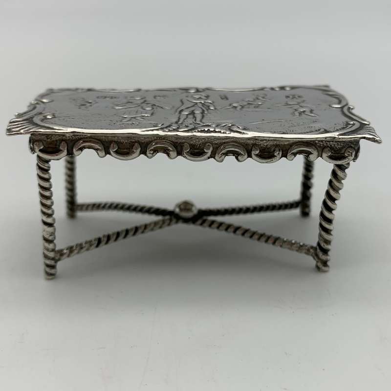 Victorian Silver `Dollhouse` Miniature Table (1897)
