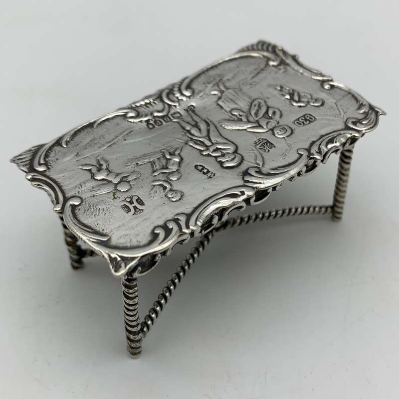 Victorian Silver `Dollhouse` Miniature Table (1897)