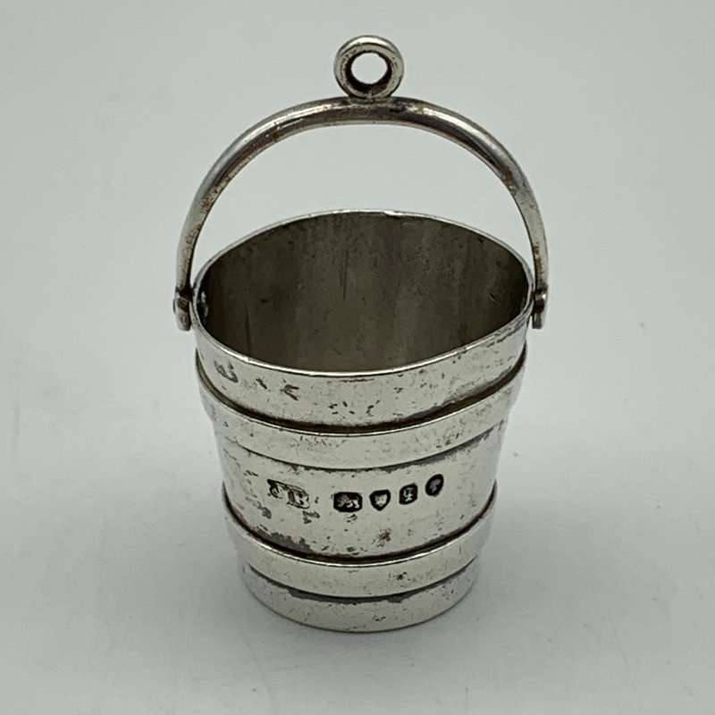 Victorian Silver `Novelty` Miniature Milk Pale (1871 - Jane Brownett)