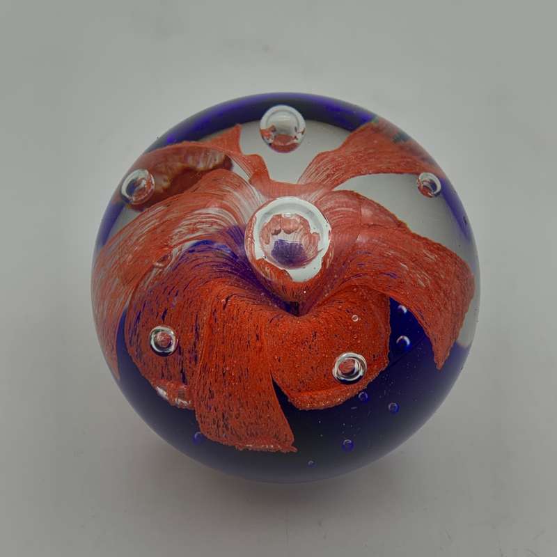 Vintage Art Glass `Flower` Paperweight