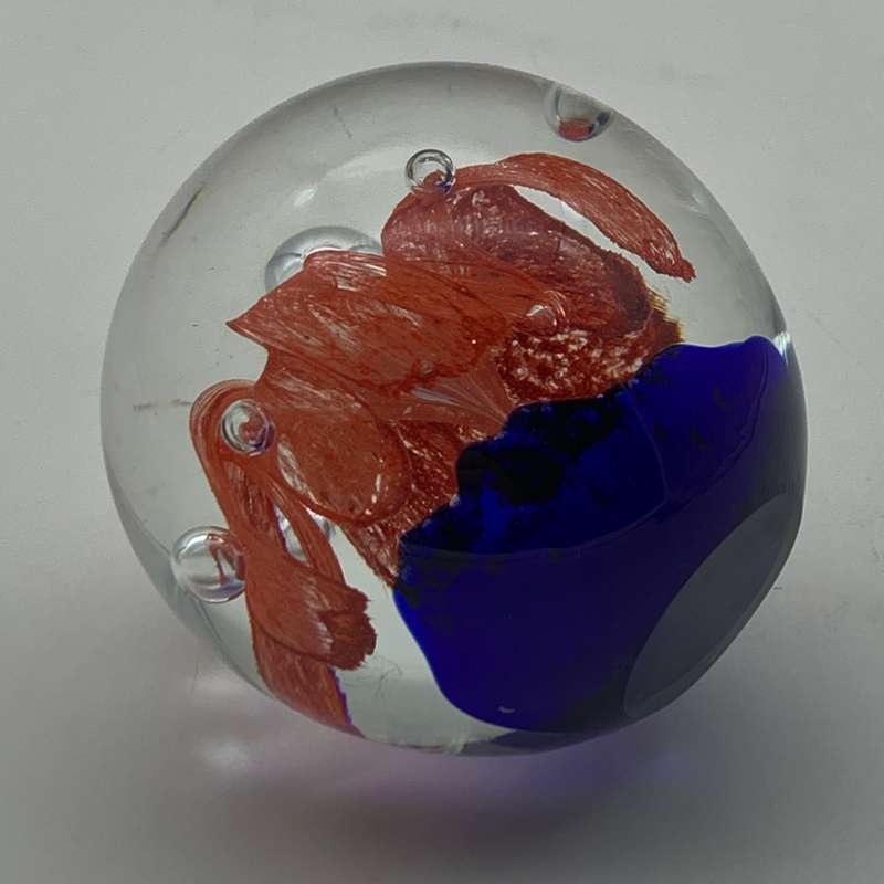 Vintage Art Glass `Flower` Paperweight