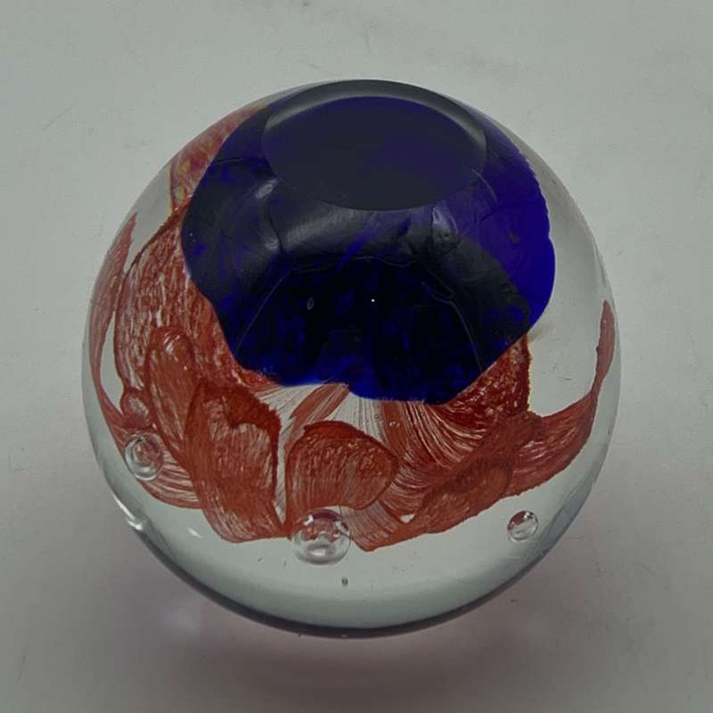 Vintage Art Glass `Flower` Paperweight
