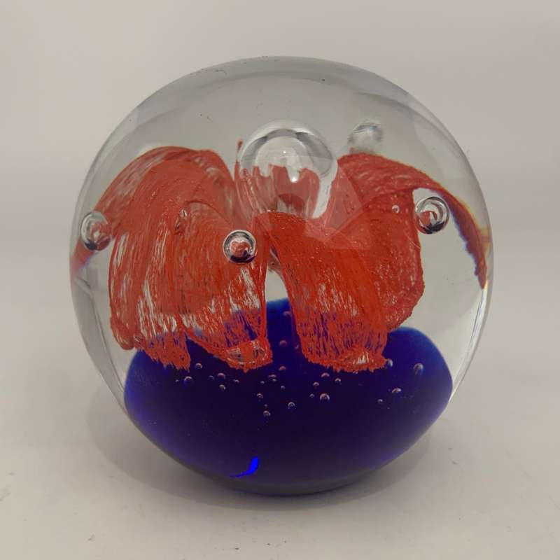 Vintage Art Glass `Flower` Paperweight