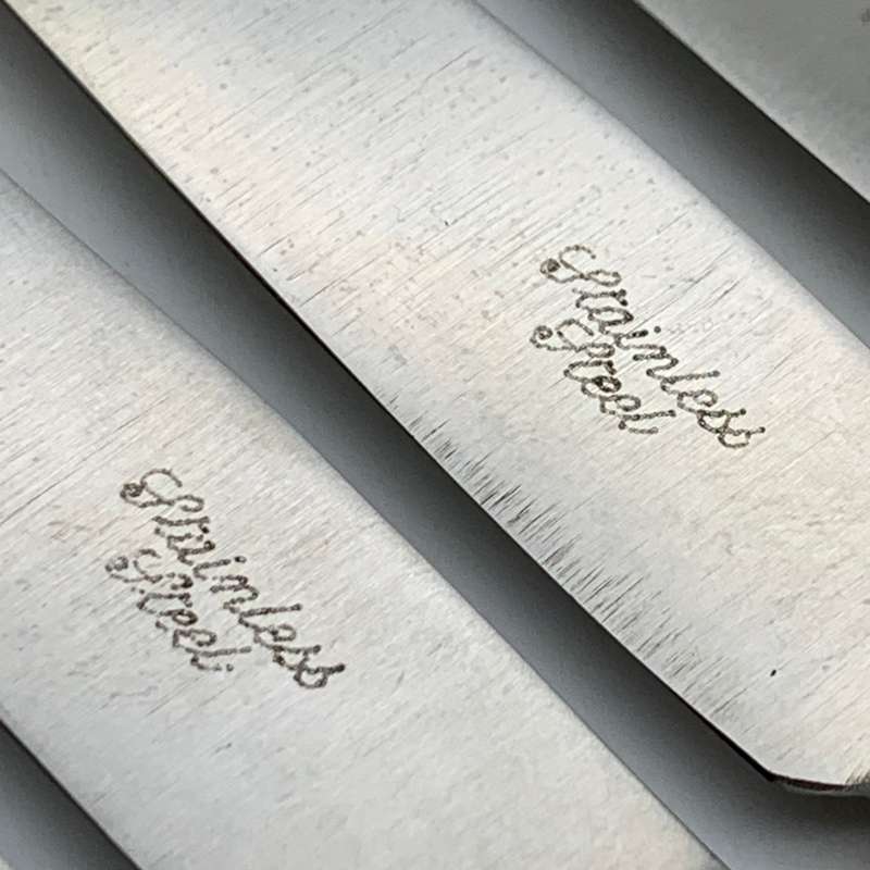 Vintage Set of Bone Handle Butter Knives (6)