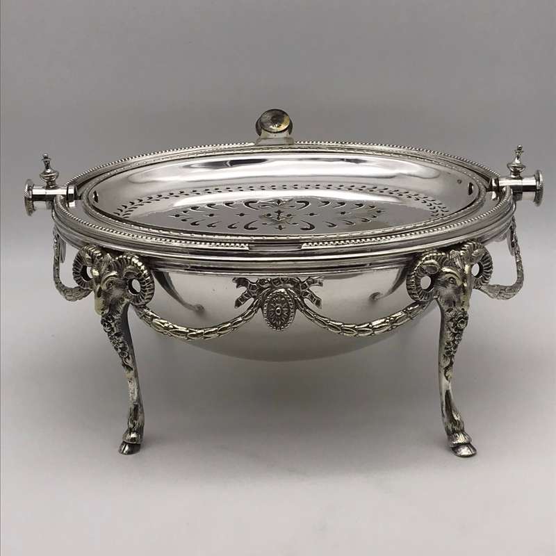 Antique `Roll-Top` Breakfast Dish/Warmer