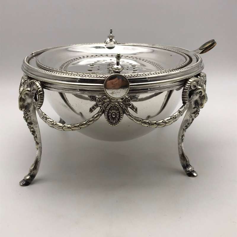 Antique `Roll-Top` Breakfast Dish/Warmer