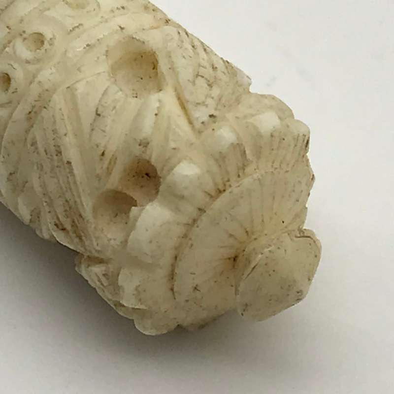 Antique Chinese Carved Bone Needle Case