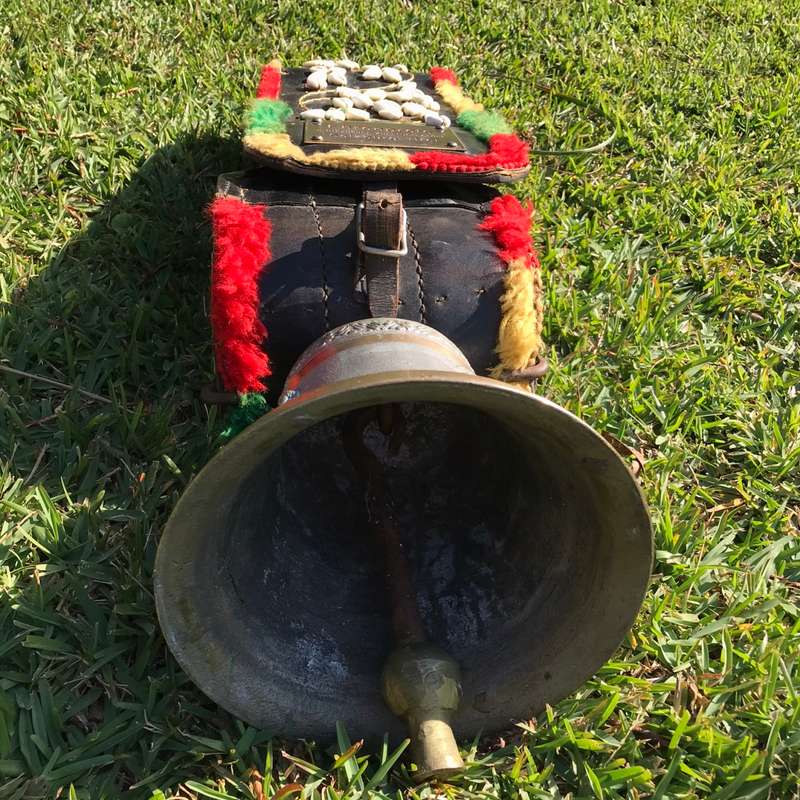 Very Large Austrian Bronze Cowbell & Leather Strap