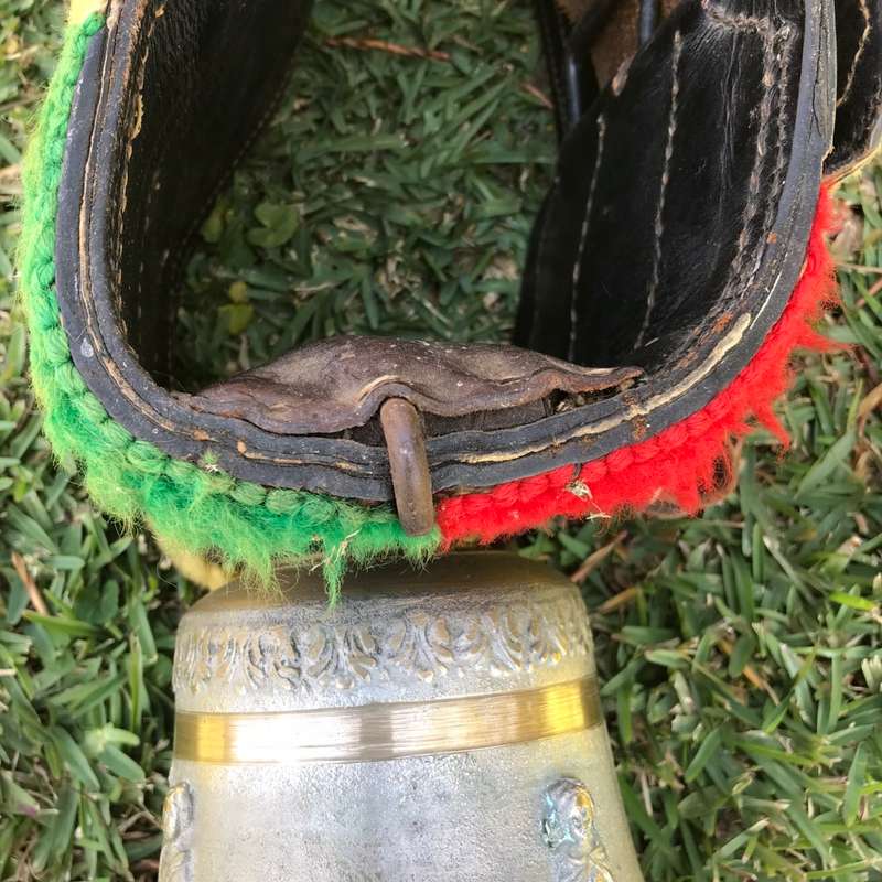 Very Large Austrian Bronze Cowbell & Leather Strap