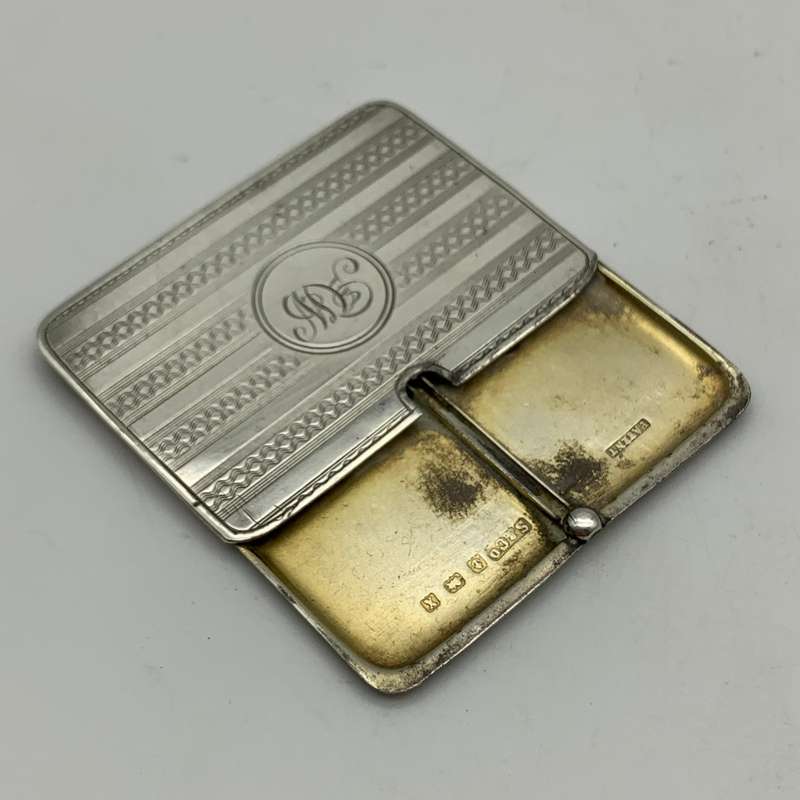 Antique Sterling Silver Stamp Holder Case (1922)