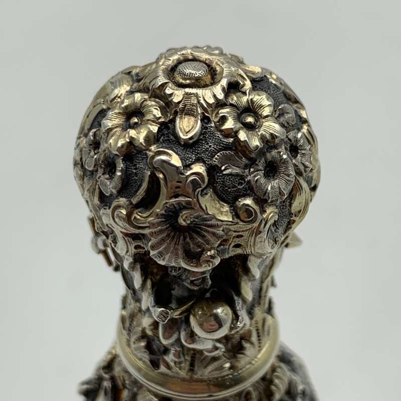 Rare French 'Froment Meurice' Silver & Crystal Antique Scent Bottle (C.1870)