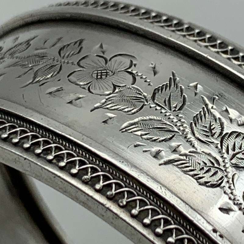 Wonderful Victorian Sterling Silver Bangle (1886)