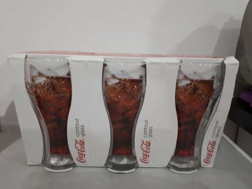 3 COCA COLA CONTOUR DRINKING GLASSES