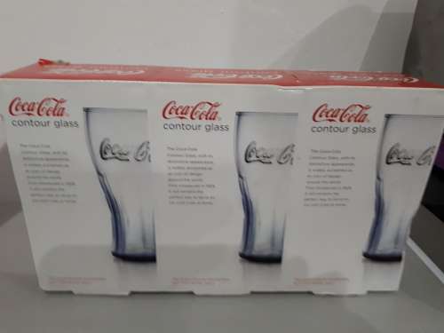 3 COCA COLA CONTOUR DRINKING GLASSES