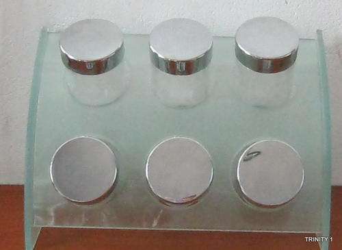 6 GLASS CONTAINER SPICE RACK