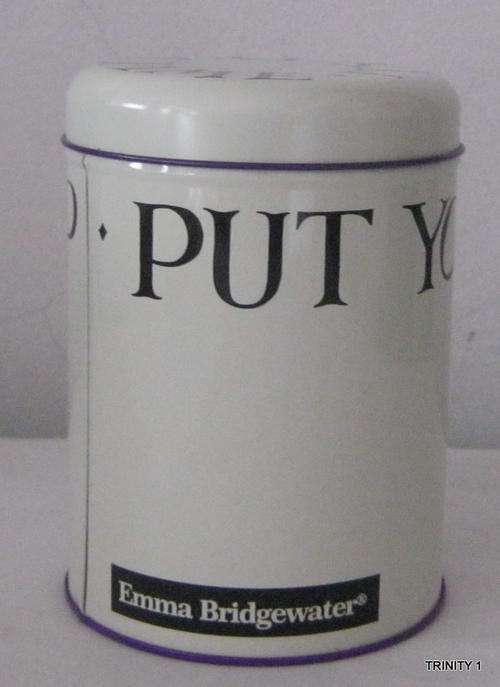 STORAGE TIN (+-14CM HIGH AND +-10.5CM IN DIAMETER) FROM EMMA BRIDGEWATER