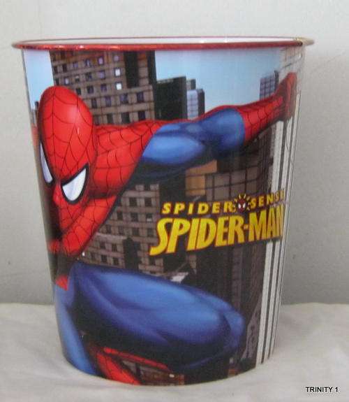 SPIDERMAN PLASTIC BIN FOR KIDS ROOMS(+-25CM BY +-22.5CM IN DIA)NEVER USED