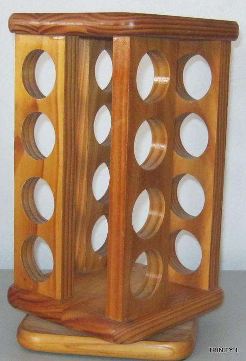 ROTATING WOODEN SPICE RACK FOR 16 BOTTLES(+-32CM BY +-18CM)