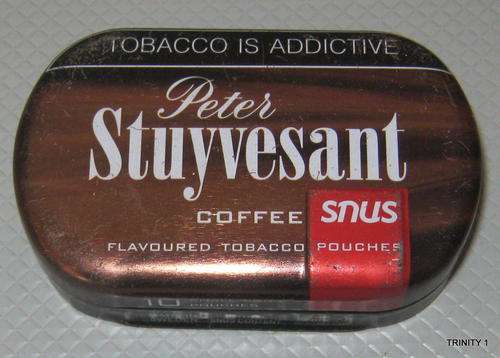 SMALL OLD PETER STUYVESANT TIN
