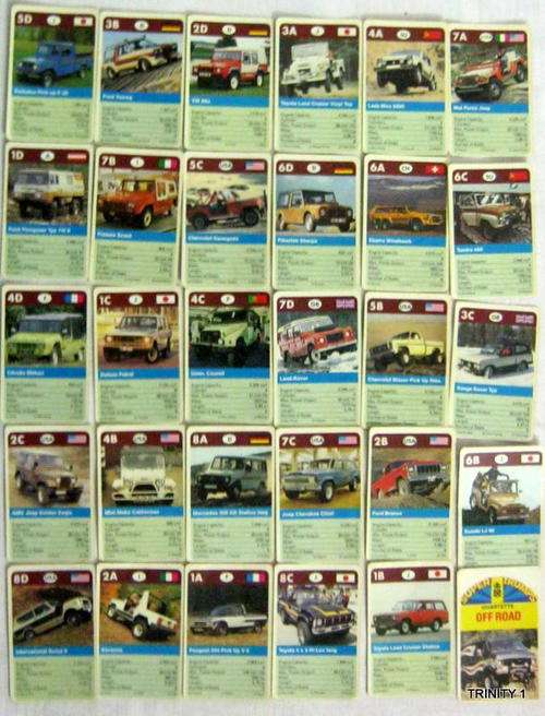 SUPER TRUMPS QUARTETTE OFF ROAD CARDS