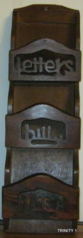 WOODEN ANTIQUE LETTER HOLDER