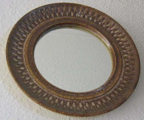 OLD CERAMIC ROUND MIRROR