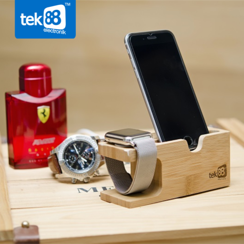 Tek88 Bamboo Charge Stand for Apple Watch & iPhone