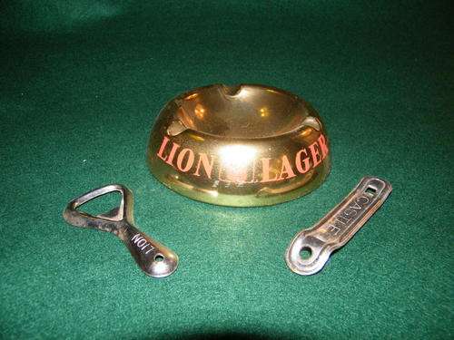 Lion ashtray & 2 x Openers (60's to 70's)