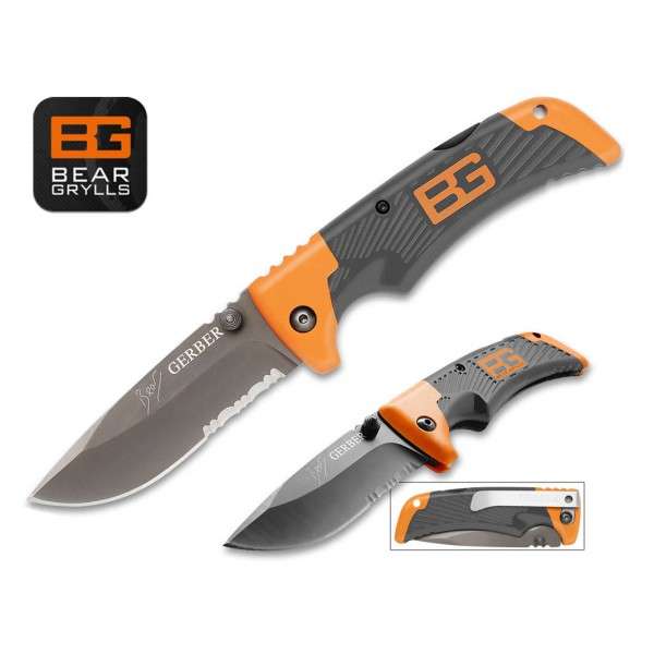 Gerber Bear Grylls Scout folding knife with belt clip knives IN STOCK gift men man