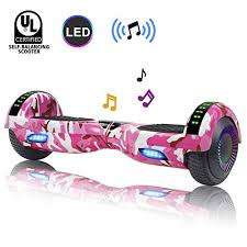 6.5 inch Hoverboard Self Balance Scooter with Led Lights & Bluetooth Red, pink and blue