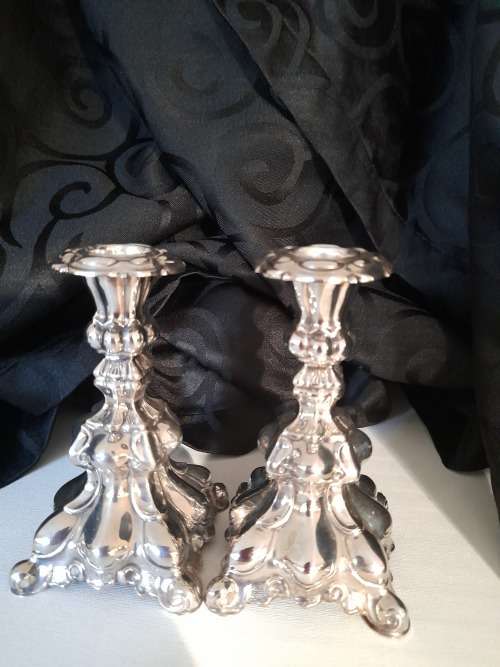 SILVER  CANDLEHOLDERS