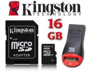 *FREE COMBINED SHIPPING!* GENUINE KINGSTON 16GB MICRO SD MEMORY CARD + SD ADAPTER + USB READER/WRITE