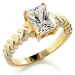 **Exquisite Clear White Emerald Cut Simulated Diamond Engagement/Wedding Ring**