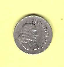 1965 Afrikaans 5c SA coin
