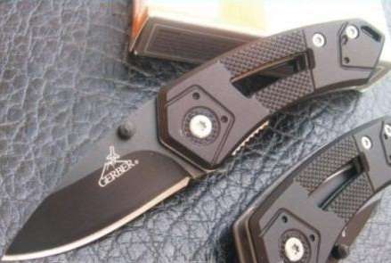 GERBER black rat folding pocket knife