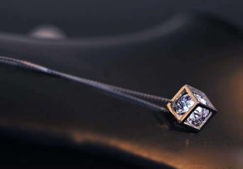 1pc silver magic cube pendant chain necklace Jewelry elegant fashion women