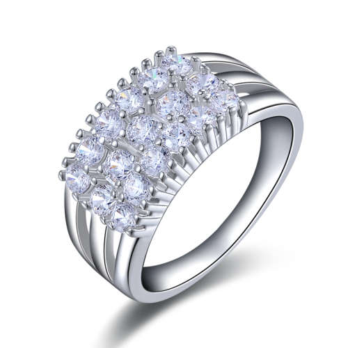 S925 stamped Ring for Women with Simulated Diamonds size 8 US