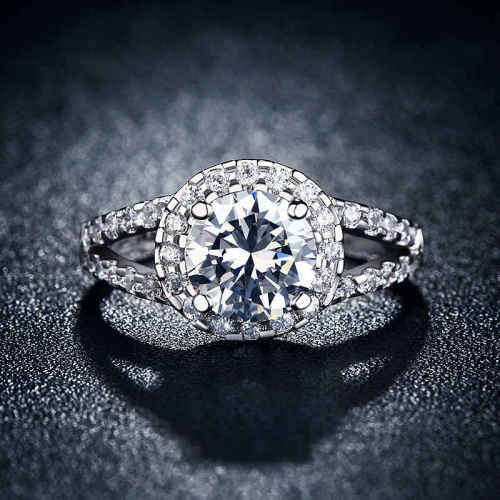 White gold filled jewellery luxury vintage zirconia ring size 8 US