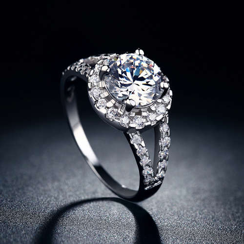 White gold filled jewellery luxury vintage zirconia ring size 8 US