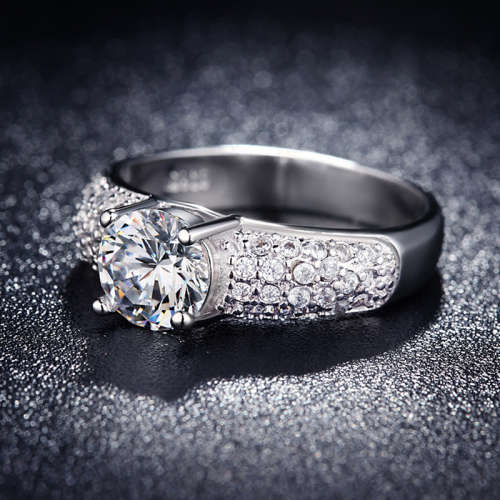 White Gold Filled Ring With 1.0ct Simulated Diamond