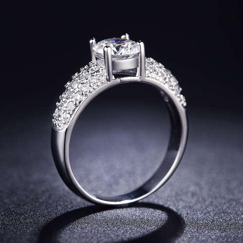 White Gold Filled Ring With 1.0ct Simulated Diamond
