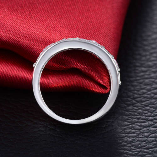 White gold plated purple jewellery for women diamond round fashion party Cocktail rings size6;7;8 US